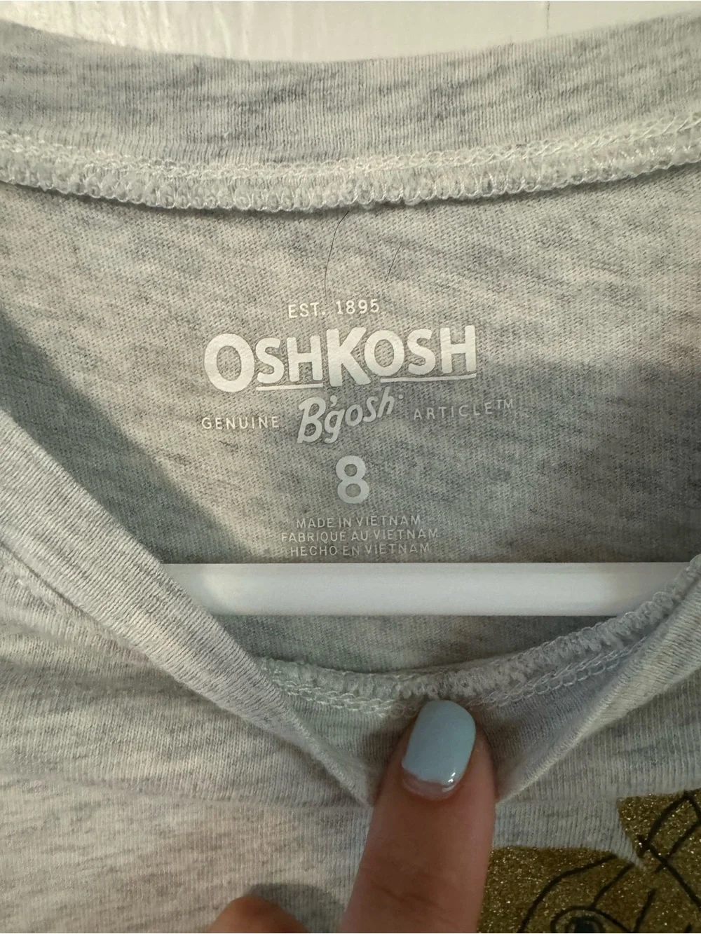 OshKosh B'gosh Heather Gray Floral & Butterfly Long Sleeve Tee